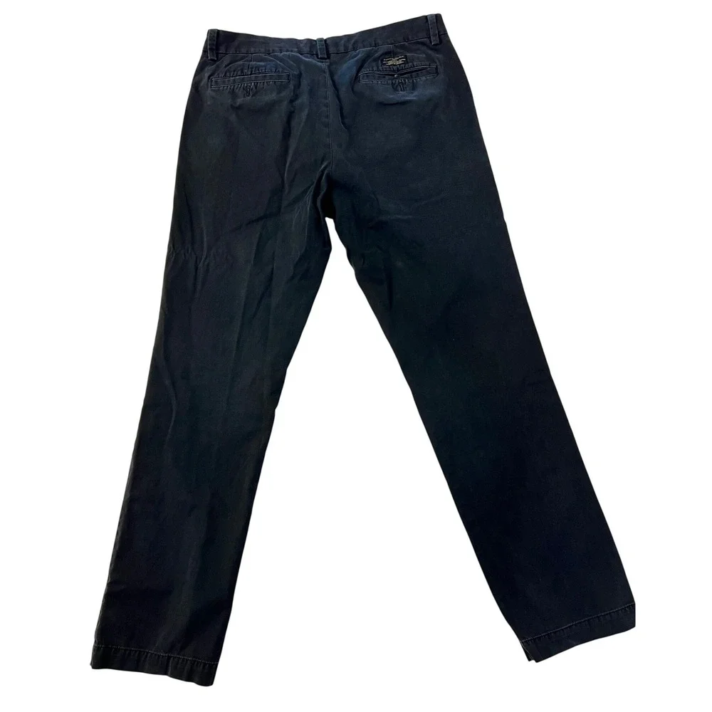 Banana Republic Aiden Chino Pants Mens 35x34 Navy Blue Slim Fit Cotton 100%